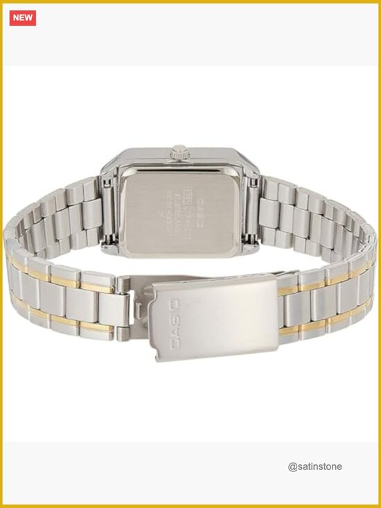 Gold-Tone Stainless Steel Wrist Watch with Mineral Crystal and Push Button Clasp main image 4
